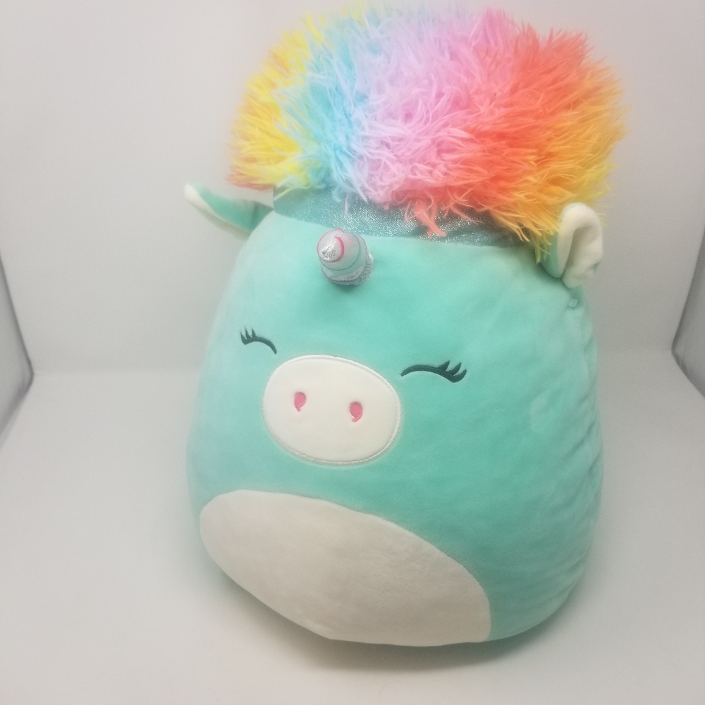 Squishmallows Squish Doos Kennedy the Unicorn 16" Green & Rainbow Stuffed Plush
